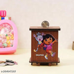 ARN Unicorn Printed Hut  Shape Metal Coin Bank Piggy Bank for Kids with Lock and Key, Medium Heart  Piggy Bank Multicolor  ( pink or blue anyone as per availability)