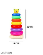 7 Ring Colorful Teddy Rings with Smiley Stacking Play Set Toy for Kids (Multicolor)