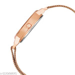 Jainx Rose Gold Magnet Mesh Chain Analog Wrist Watch for Women