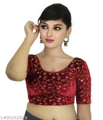 New Stylish Partywear Blouse New Latest Design 2024 Stylish Collection Velvet Blouse