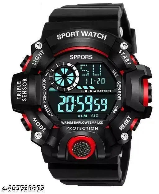 Combo Offer For Mens Digital Dial Black Solid Design Strap Multi Functional with Backlight Sports Watch for Men & Boy- Branded and trandy Black Color Strap Waterproof Digital Sports Watch for Men's Kids Watch for Boys Watch for Men Pack of 1