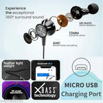 Wireless Neckband with 20+ Hours Playback Fast Charging Technology Bluetooth in-Ear Earphone Headset, 10mm HD Drivers, Trending Bluetooth Headphones, Compatible for all Smartphones - Black