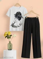 Women's stylish CO-RD SET with embroidery top and bottom wear