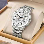 Premium White Dial Watch with Stylish Stainless Steel Strap : Premium watch | White Dial | Stainless steel strap | Men's watch | Stylish design