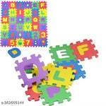 Trendy Kids Jigsaw Puzzle 36 Pieces Mini Puzzle Foam Mat for Kids, Interlocking Learning Alphabet and Number Mat for Kids - Multi-Color