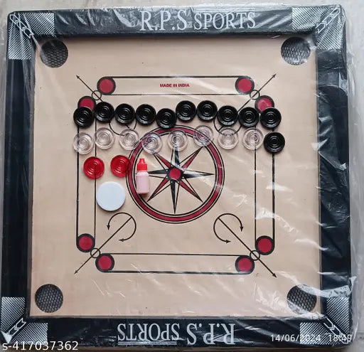 20 INCH CARROM BOARD WITH  CARROM COIN, STRIKER POWDER COMBO PACK