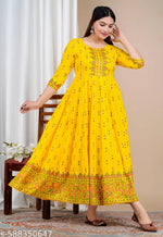 Women's Trending Embroidered Bandhej Anarkali Kurti