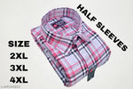 PLUS SIZE PREMIUM COTTON HALF SLEEVES SHIRT FOR MEN (WHITE) CHECKS SHIRT) 2XL,3XL,4XL 44,46,48, 4 XL PLAIN PRINTED CHECKS SHIRT FOR MAN