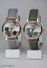 Best Quality Festive Season Flower Designer Round Dial Attractive Leather Belt women watches combo pack of 2 combo wathces for women stylish girl watches combo pack of 2 analog watches wrist watches combo watches