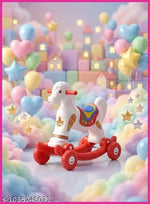 Chetak Convertible Playful Pony for Kids in Pink and Grey - Multifunctional Playmate for Children