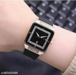 Amigos- Black diamond Rubber Strap Student Analog WristWatch