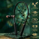 BT-235 Black Bluetooth Neckband – Powerful Bass | 20H Battery | Type-C Fast Charging | Magnetic Lock | Premium Metal Look | Clear Mic & HD Sound | Wireless Neckband