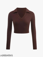 Contrast Neck Full Sleeve Top