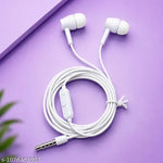 T&D Wired Earphones with Mic and Full Metal Body for Extra Bass & HD Sound with Passive Noise Cancellation White