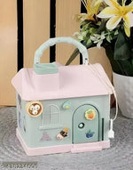 Alifer Shoppee Handmade Wooden Money Bank Hut Style Kids Piggy Coin Box HUT Shape Piggy Bank/Money Bank for Kids and Adult (Black) Gifts for Kids