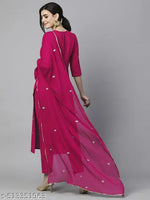 Viscose Rayon Kurta Pant Dupatta Set, Kurti Pant Dupatta Set, Kurta Set, Kurti Set, Solid kurta Set, fancy Kurta Set, Purple Kurta Pant Set, Embroidered Kurta Set, Ethnic Set, Latest Kurta Set, Designer Kurta Set, Women Kurta Set