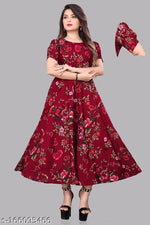 Women Flower Printed Maxi Dress