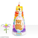 7 Ring Colorful Teddy Rings with Smiley Stacking Play Set Toy for Kids (Multicolor)