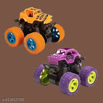 Caught Trendy Monster Trucks for Boys, Pull Back Vehicles Cars for Toddlers, 360° Rotation 4 Wheels Drive Durable Friction Powered Push and Go Toys Truck Best Gift Item for Kids Girls Boys.
