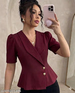 Casual Polyester Blend Round Neck Long Sleeves Animal Printed Black Stylish Top (