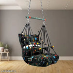 Cotton Baby Swing Jhula with Safety Belt | Folding & Washable Swing for Kids 1-5 Years