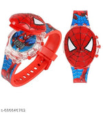 24 Images Unisex Kids Spider PVC Rubber Plastic Digital Wrist Projector Watch with Spiderman Unique Projector Digital Toy Watch for Kids -