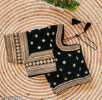VELVET FABRIC EMBROIDERY BLOUSE FOR WOMEN