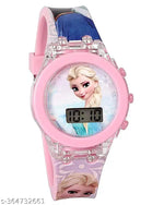 IEEE International Kitty Cat. Character Multicolored Glowing Light and Musical Digital Girl's Wrist Watch | Unique Cute Cartoon Character on Strap | Soft Silicone. Strap | Suitable for Age 3-12 Year Kids