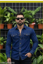 Cargo Denim Lycra Shirts For Men