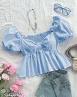 YELLOW CASUAL GINGHAM COTTON WESTERN STYLISH WOMENS TOP FOR GIRLS