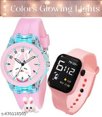 Cat Character Multicolored Disco Light and Music Digital Girl's Wrist Watch Cum Toy (Best Return Gift for Boy's and Girl's)