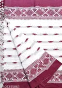 Pure Cotton White & Red Saree Kanjivaram Duraga Puja