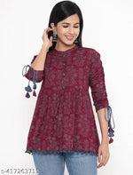 Rayon Top With White color of Embroidery