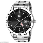 Dutchman Day & Date Function Watch With Blue & White Dial, Stainless Steel Chain Strap Analog Watch - For Men