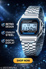 Trending Silver Colour Square Dial Digital Watch for Womens n Mens