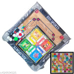 CARROM BOARD 20*20 INCHES , LUDO & SNAKE , CARROM COINS 20 PCS. , POWDER & STRICKER A40