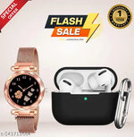 Premium Bluetooth Earbuds(AIRPOD PRO) & Digital Watch Combo – Noise-Canceling, True Wireless Earbuds, Sports, Sweatproof, Touch Control, Long Battery Life, Water-Resistant Luxury Analog Men’s Watch, Stylish Wristwatch(BT + CASE COVER + WATCH)