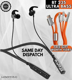 Signatize Bluetooth Earphones with 10mm Drivers, Rich Music Experience, 20+ Hours Playtime, Type C Fast Charging, Neckband Earphones with Voice Assistant-Black