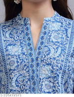 BLUEPRINTED COTTON TOPS FOR GIRLS
