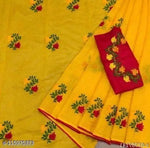 Chanderi Chanderi Cotton Cotton Saree Cotton Silk Cream Simple Lace border Saree With blouse under 300 dailywear fancy sarees