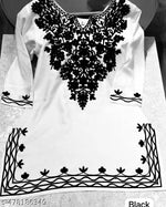 Rayon Short Kurti for Women | Embroidery Notch Neck | Three-Quarter Sleeve | Casual & Party Wear | Under 300 | Light fabrics | Summer wear | Summer kurti. Kashmiri Kurti Under 199
