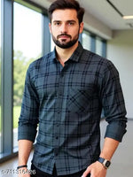 FINE QUALITY COMFORTABLE COTTON FULL SLEEVES FORMAL AND CASUAL CHECK SINGLE POCKET SHIRT