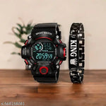 Motugaju Digital Watch Shockproof Automatic Army Red Blue Color Strap Waterproof Digital Sports Combo Watch for Men Kids Watch for Boys Watch for Men Pack of 2