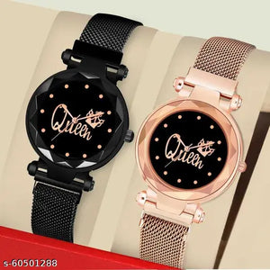 queen dial women magnet watch