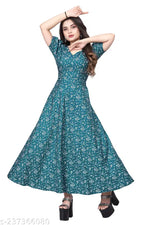 Women Flower Printed Maxi Dress