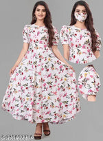 Zanies Women Floral Printed Teal Maxi Dress