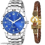 Rosra Golden Formal Watch For Men's Ring +Chain Freue (MOR RING+ CHAIN) For Men's