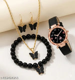 fashion jewellery new for woman and girlsTrendy Watch Bracelet Combo for Girls – Available in Black, White, Blue, Red & Pink