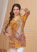 BLUEPRINTED COTTON TOPS FOR GIRLS