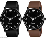 Watch Combo BUY 1 GET1FREE Black Designer Professional PU Analog Watch pack of 2